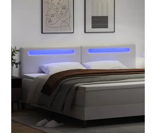 Gultas Galvgalis Vienkāršs Dizains Tīri Balts 200 Cm Mākslīgā Āda Vidaxl