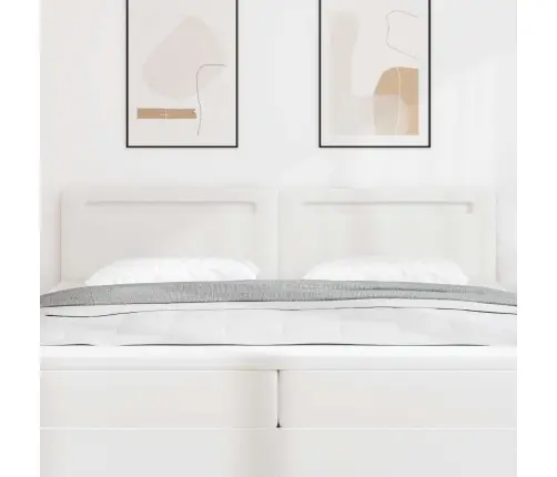 Gultas Galvgalis Vienkāršs Dizains Tīri Balts 200 Cm Mākslīgā Āda Vidaxl