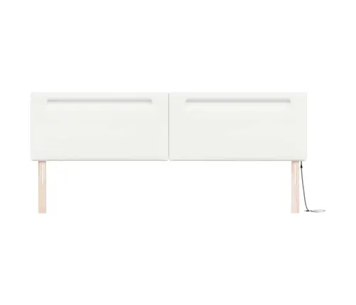 Gultas Galvgalis Vienkāršs Dizains Tīri Balts 200 Cm Mākslīgā Āda Vidaxl