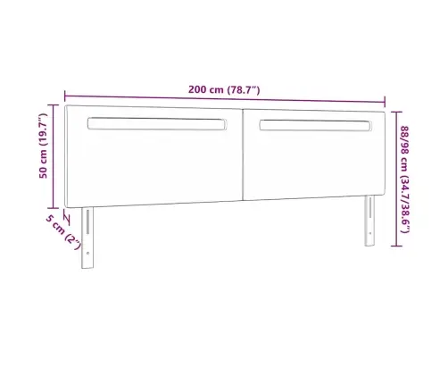 Led Galvūgalis Balta 200 Cm Dirbtinė Oda
