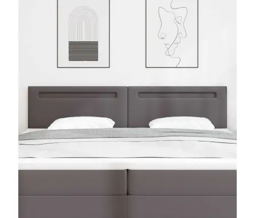 Gultas Galvgalis Vienkāršā Dizaina Pelēks 200 Cm Mākslīgā Āda Vidaxl