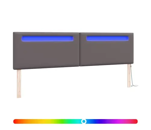 Gultas Galvgalis Vienkāršā Dizaina Pelēks 200 Cm Mākslīgā Āda Vidaxl