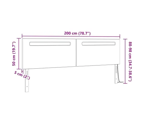 Gultas Galvgalis Vienkāršā Dizaina Pelēks 200 Cm Mākslīgā Āda Vidaxl