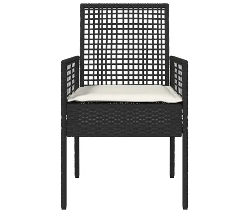Sodo Kėdė 2 Pcs Juoda 53 X 60 X 85Cm Poliratanas