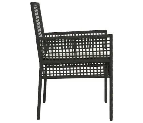 Sodo Kėdė 2 Pcs Juoda 53 X 60 X 85Cm Poliratanas