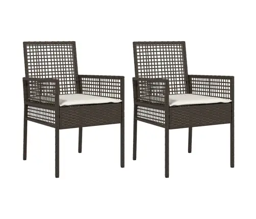 Dārza Krēsli 2 Gab. Ar Spilveniem Brūnā Polietilēna Rotangpalmas Vidaxl Dārza Krēsli 2 Gab. Ar Spilveniem Brūnā Polietilēna Rotangpalmas Vidaxl