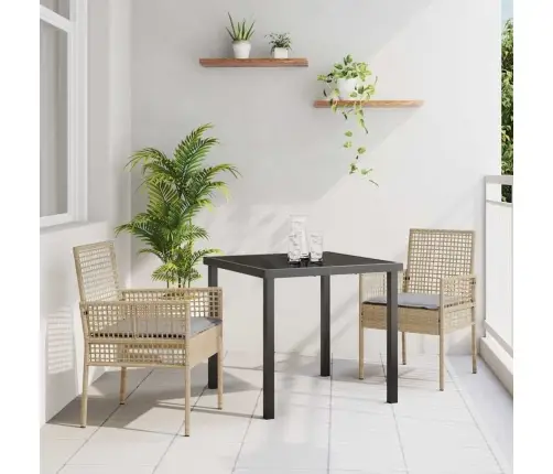 Dārza Krēsli 2 Gab. Ar Spilveniem Bēšs Poliratans Vidaxl