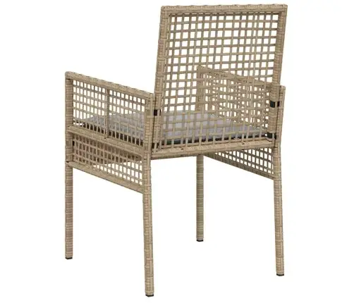 Dārza Krēsli 2 Gab. Ar Spilveniem Bēšs Poliratans Vidaxl