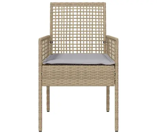 Dārza Krēsli 2 Gab. Ar Spilveniem Bēšs Poliratans Vidaxl