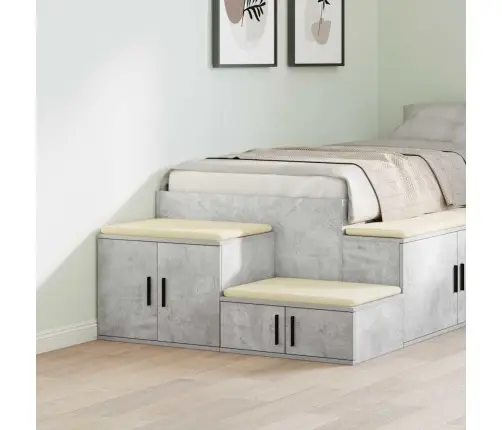 Uzglabāšanas Skapis Betona Pelēks 127X41X40 Cm Inženieru Koks Vidaxl