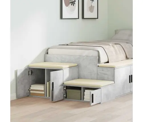 Uzglabāšanas Skapis Betona Pelēks 127X41X40 Cm Inženieru Koks Vidaxl