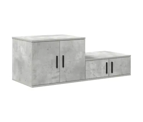 Uzglabāšanas Skapis Betona Pelēks 127X41X40 Cm Inženieru Koks Vidaxl