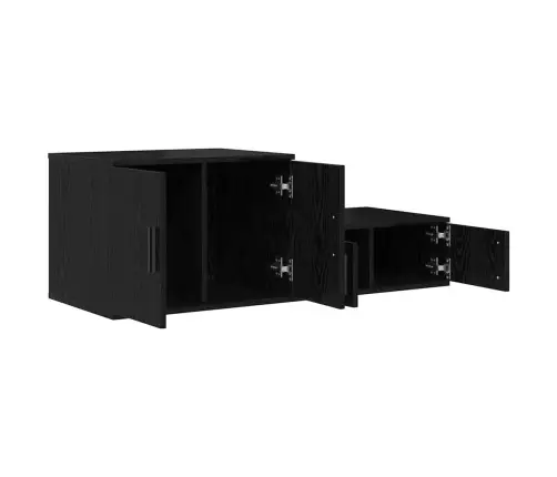Melns Uzglabāšanas Skapītis 118X41X40 Cm No Inženierijas Koka Vidaxl