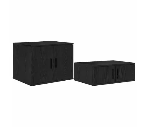 Melns Uzglabāšanas Skapītis 118X41X40 Cm No Inženierijas Koka Vidaxl