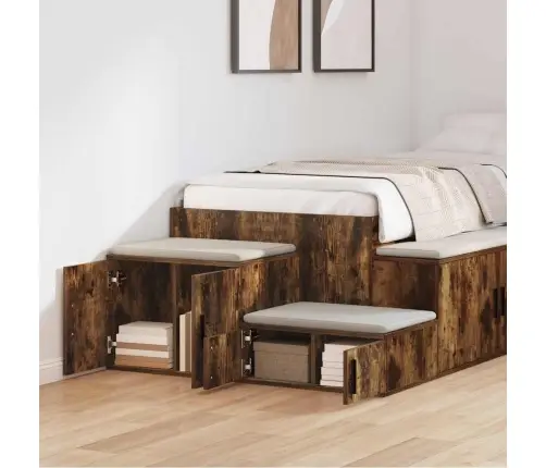 Hoiukapp 2 Pcs Suitsetatud Tamm 108 X 41 X 40 Cm Tehispuit