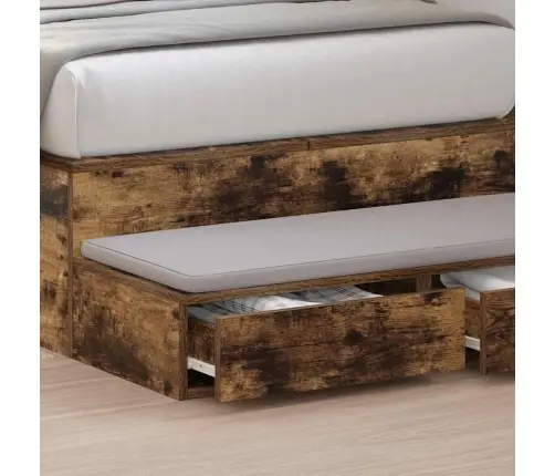 Lovos Stalčiai Su Stalčių Dūminio Ąžuolo 100 X 36.5 X 16.5 Cm Lovos Stalčiai Su Stalčių Dūminio Ąžuolo 100 X 36.5 X 16.5 Cm