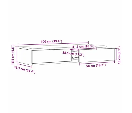 Voodisahtlid Sahtliga Vana Puit 100 X 36,5 X 16,5 Cm Tehispuit