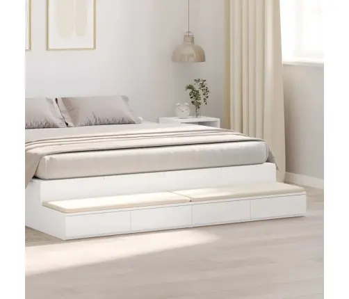 Lovos Stalčiai Balta 200 X 36.5 X 16.5 Cm Apdirbta Mediena Lovos Stalčiai Balta 200 X 36.5 X 16.5 Cm Apdirbta Mediena