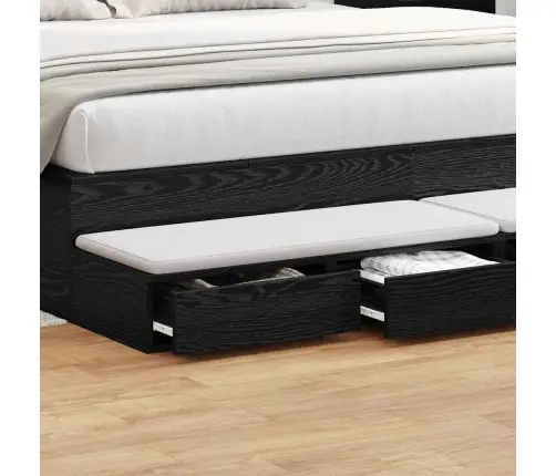 Gultas Atvilktnes Melna 200X36,5X16,5 Cm Inženierijas Koks Vidaxl