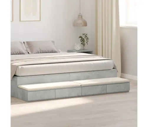 Gultas Atvilktnes Betona Pelēkā Krāsā 200X36,5X16,5 Cm Egzēnerdīva Vidaxl