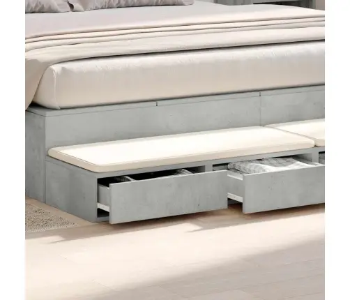 Gultas Atvilktnes Betona Pelēkā Krāsā 200X36,5X16,5 Cm Egzēnerdīva Vidaxl