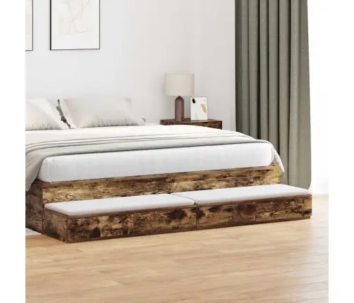 Voodisahtlid Suitsutatud Tamm 200 X 36.5 X 16.5 Cm Tehispuit