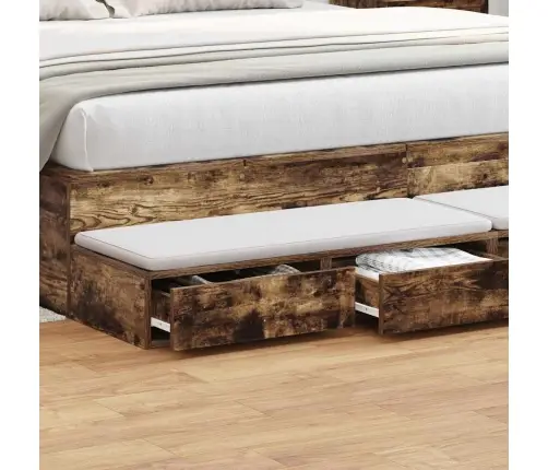 Voodisahtlid Suitsutatud Tamm 200 X 36.5 X 16.5 Cm Tehispuit