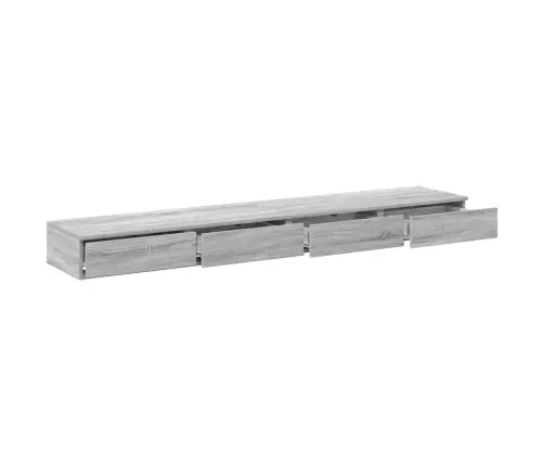 Gultas Atvilktnes Pelēks Sonoma 200X36,5X16,5 Cm Inženierētā Koka Vidaxl