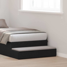 Gultas Atvilktnes Ar Atvilktni Melns Ozols 80 X 36.5 X 16.5 Cm Vidaxl