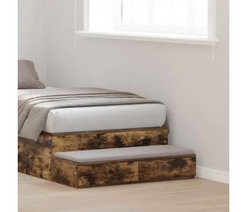 Gultas Atvilktnes Dūmojošs Ozols 90X36,5X16,5 Cm Inženierkoks Vidaxl