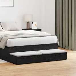 Gultas Atvilktnes Ar Atvilktni Melns Ozols 120 X 36.5 X 16.5 Cm Vidaxl