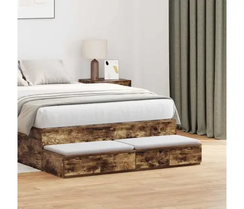 Voodisahtlid Suitsetatud Tamm 120 X 36,5 X 16,5 Cm Tehispuit