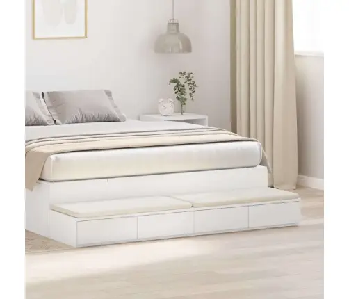 Gultas Atvilktnes Baltas 150X36,5X16,5 Cm Inženierijas Koks Vidaxl