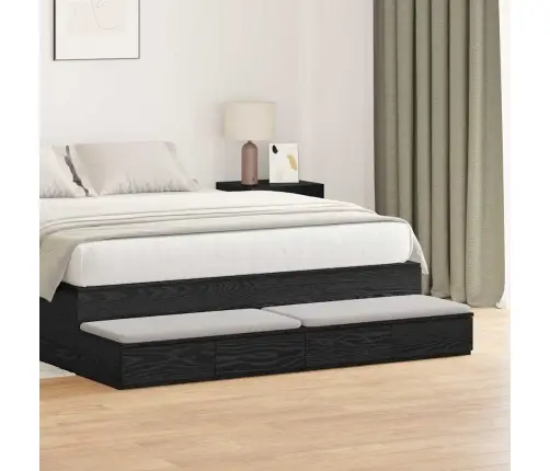 Gultas Atvilktnes Melna Ozola 150X36,5X16,5 Cm Inženierijas Koks Vidaxl