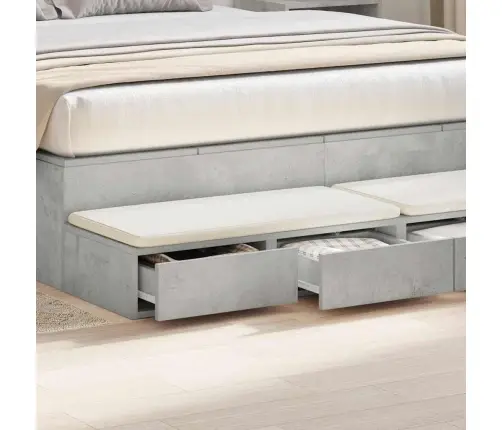 Gultas Atvilktnes Betona Pelēkā Krāsā 150X36,5X16,5 Cm Inženierijas Koks Vidaxl