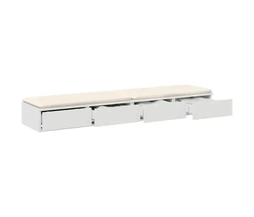 Gultas Atvilktnes Baltā Krāsā 160X36.5X16.5 Cm Izgatavotas No Inženieru Koka Vidaxl