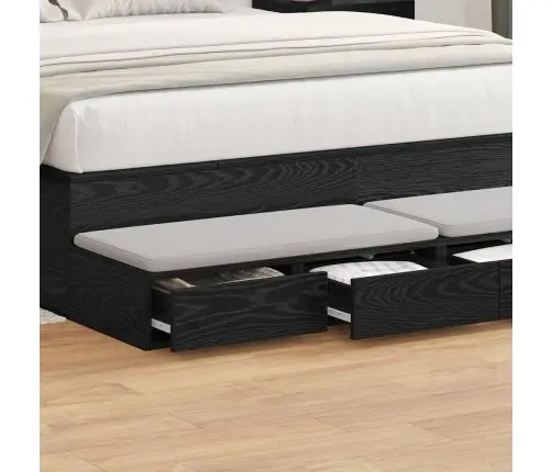 Voodisahtlid Sahtliga Must Tamm 160 X 36.5 X 16.5 Cm Tehispuit