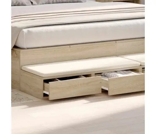 Lovos Stalčiai Su Stalčių Sonoma Ąžuolas 180 X 36.5 X 16.5 Cm