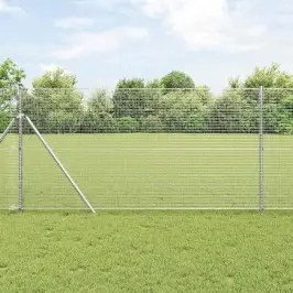 Metinātās Stieples Žogs Sudraba 1.4 X 10 M Tērauds Vidaxl