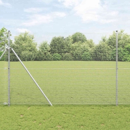 Metinātās Stieples Žogs Sudraba 1.5 X 10 M Tērauds Vidaxl