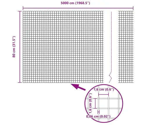 Keevitatud Traadi Aed Hõbedane 0.8 X 50 M