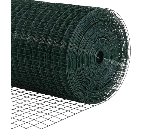 Metināts Acu Žogs Zaļā Krāsā 0.6 X 10 M Tērauds Vidaxl