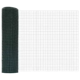 Metinātās Stieples Žogs Zaļa 0.6 X 10 M Tērauds Vidaxl