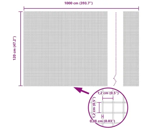 Suvirinto Vielos Tvoros Žalia 1.2 X 10 M