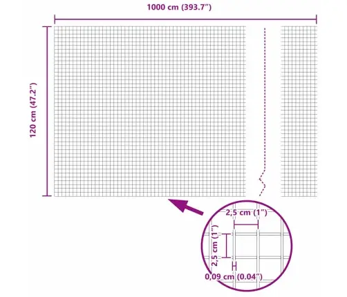 Keevitatud Traadi Aed Roheline 1.2 X 10 M Teras