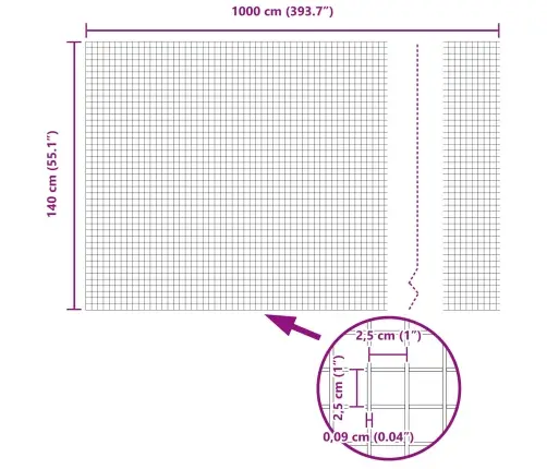 Metināta Stieple Žogs Zaļš 1.4 X 10 M Tērauds Vidaxl