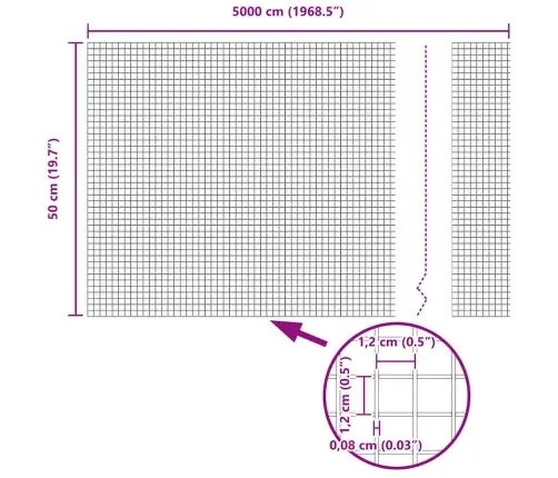 Metāla Žogs, Zaļš 0.5X50 M, Tērauds Vidaxl