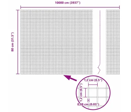 Keevitatud Traadi Aed Roheline 0.8 X 100 M Teras Keevitatud Traadi Aed Roheline 0.8 X 100 M Teras
