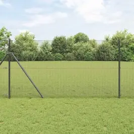 Metinātās Stieples Žogs Pelēka 1.4 X 10 M Tērauds Vidaxl