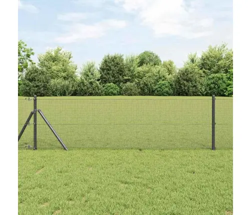 Metināta Stieple Žogs Pelēks 0.8X25 M Tērauds Vidaxl